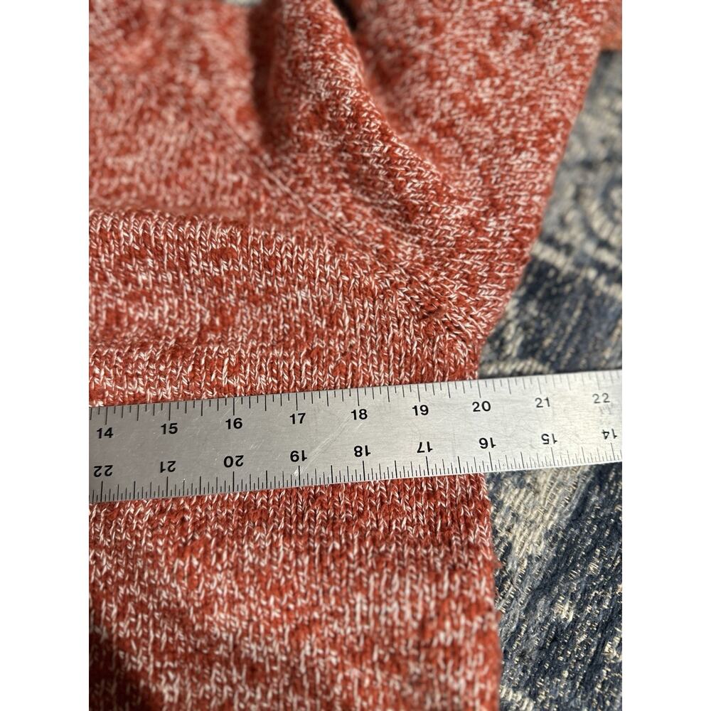L.L. BEAN Ragg Funnel Roll Neck Sweater Orange Cotton Marled Women’s Medium Prep - Picture 6 of 6
